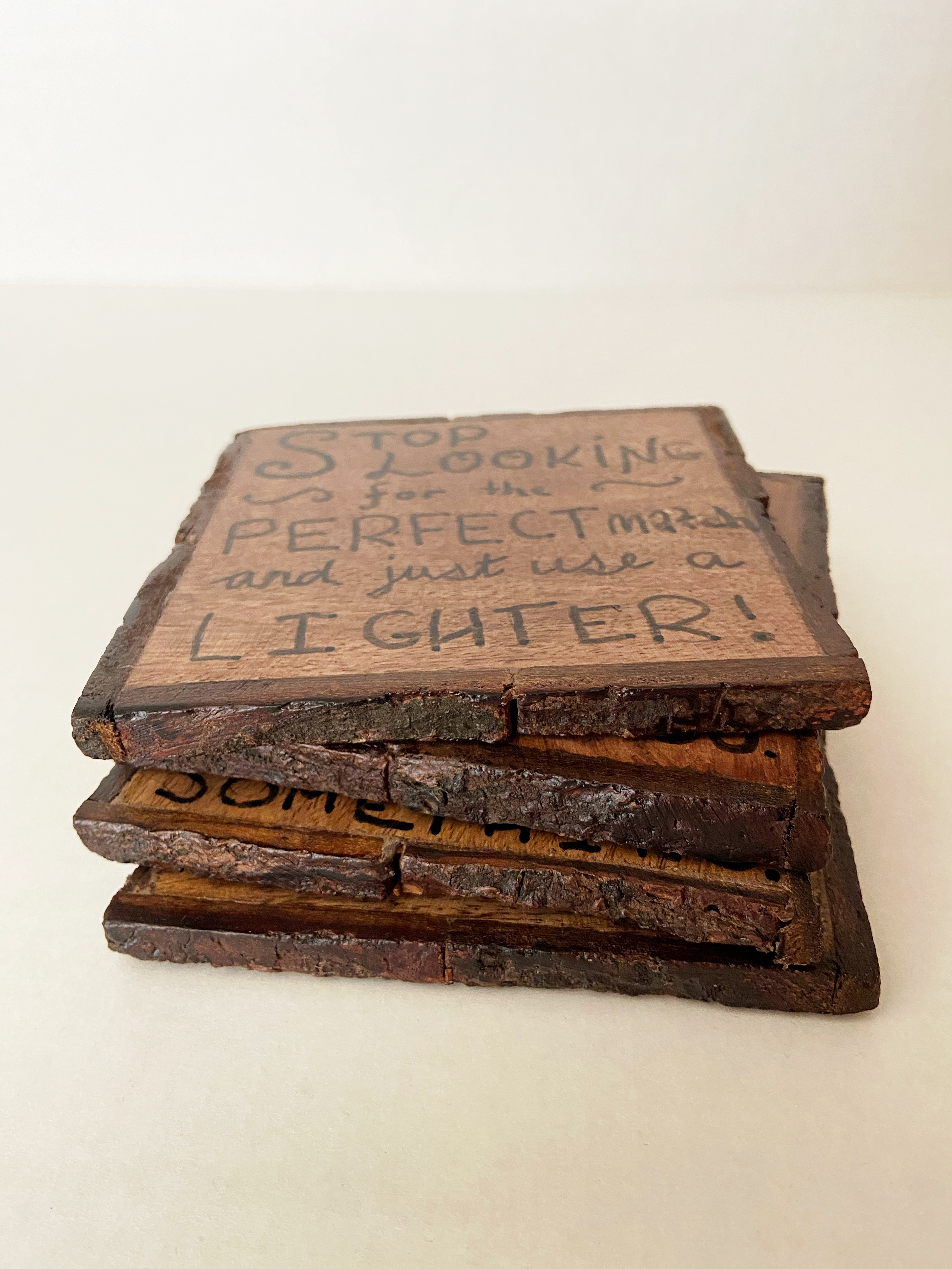 wooden coasters dad jokes father's day gift